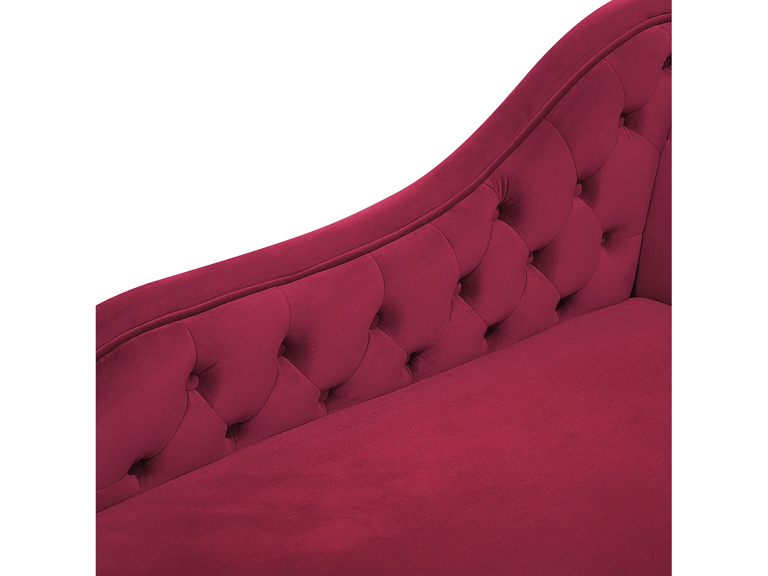 Rechtszijdige chaise longue NIMES Fluweel Donkerrood