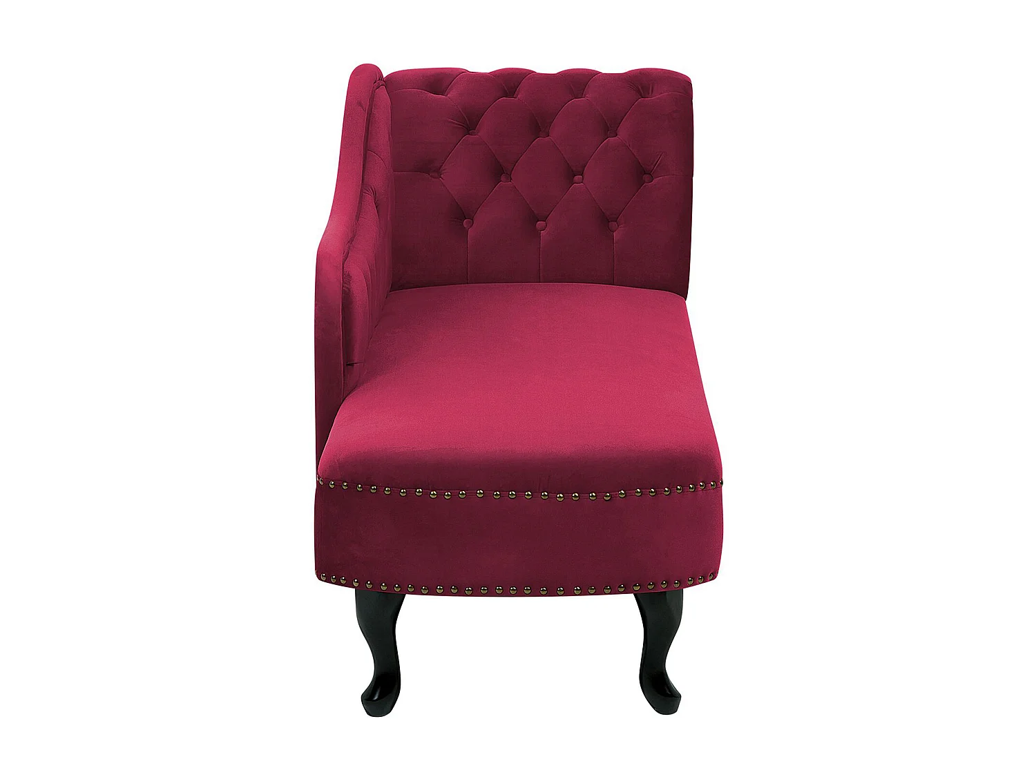 Rechtszijdige chaise longue NIMES Fluweel Donkerrood