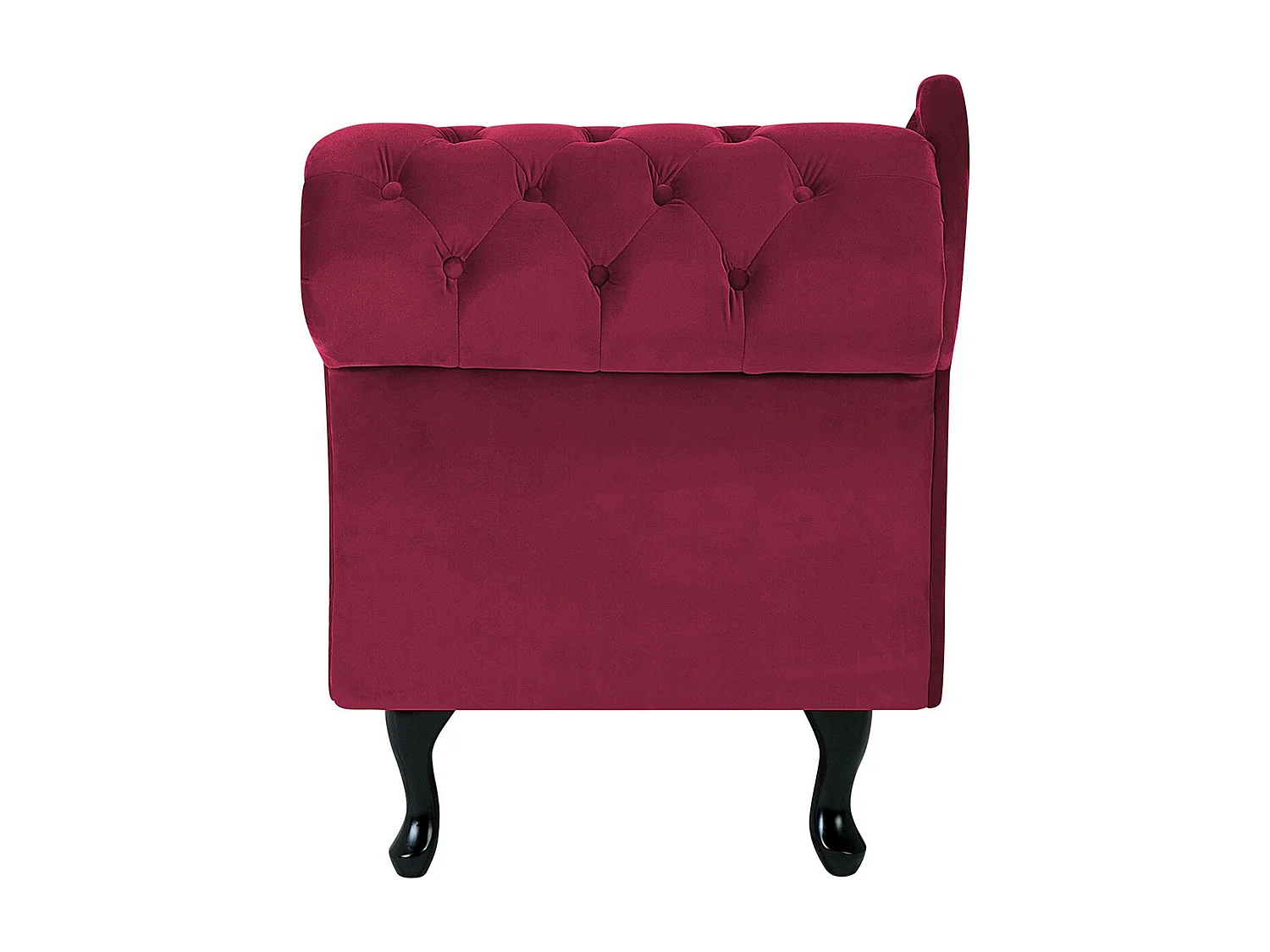 Rechtszijdige chaise longue NIMES Fluweel Donkerrood
