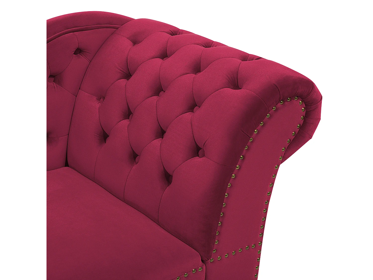 Rechtszijdige chaise longue NIMES Fluweel Donkerrood