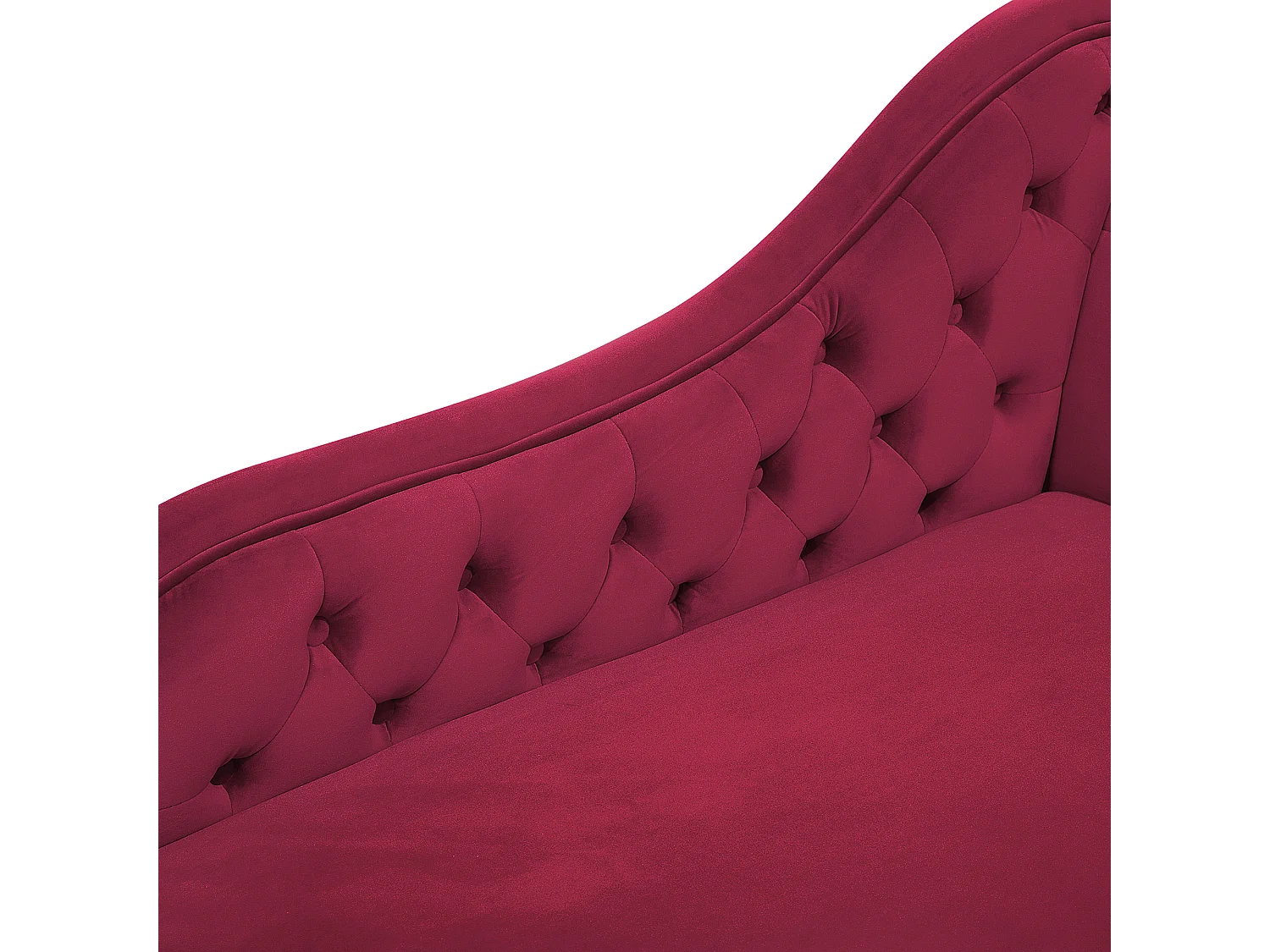 Rechtszijdige chaise longue NIMES Fluweel Donkerrood