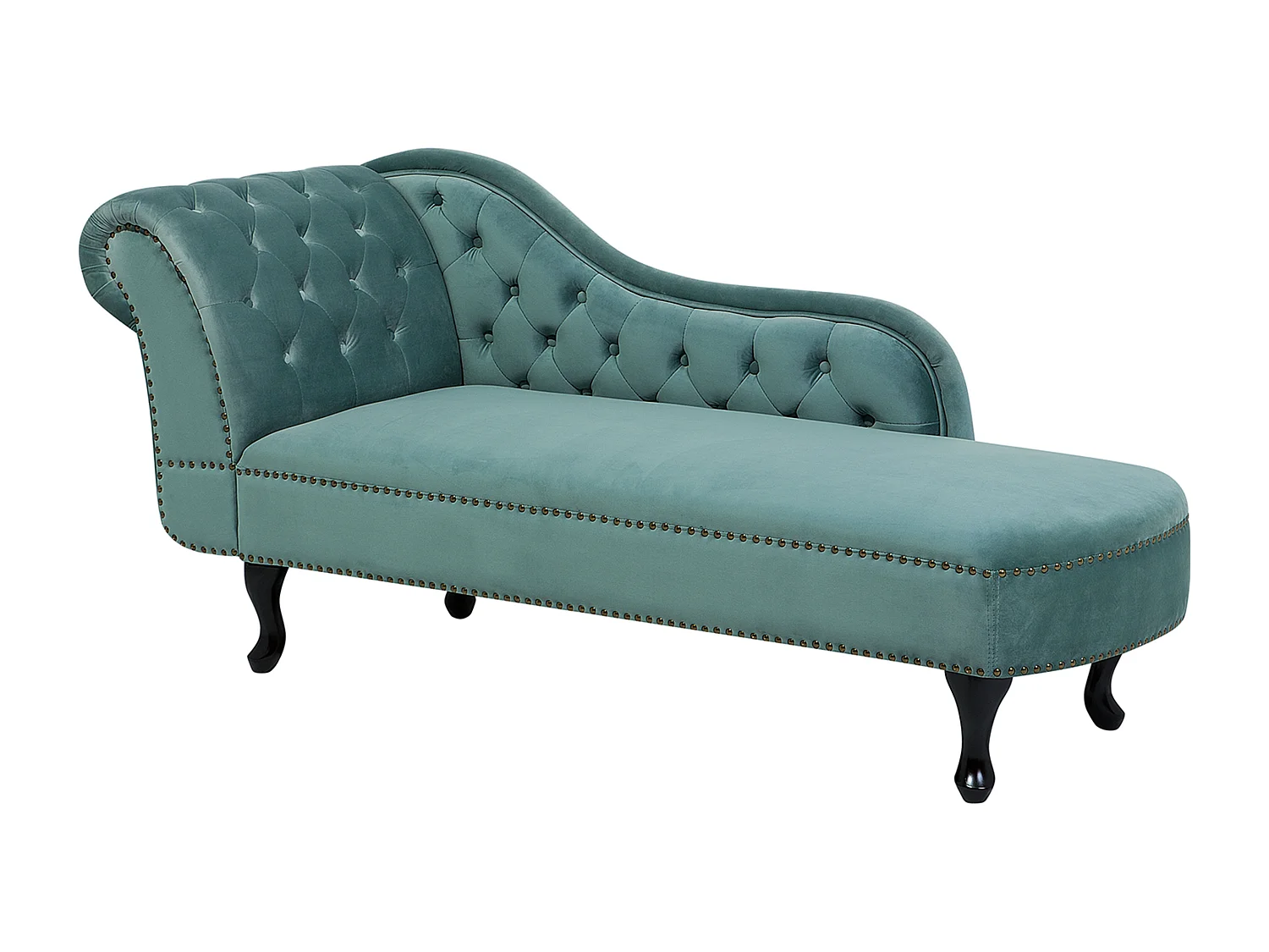 Chaise longue côté droite NIMES Velours Vert menthe