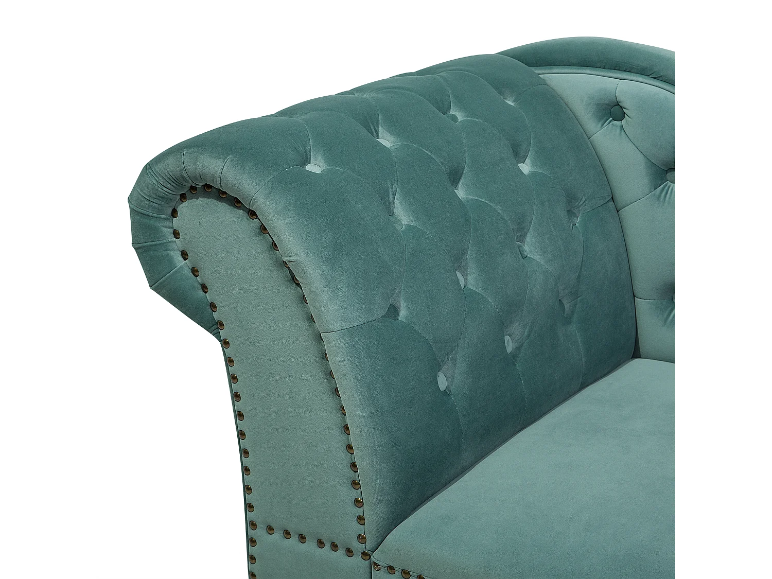 Chaise longue versione sinistra NIMES Velluto Verde menta
