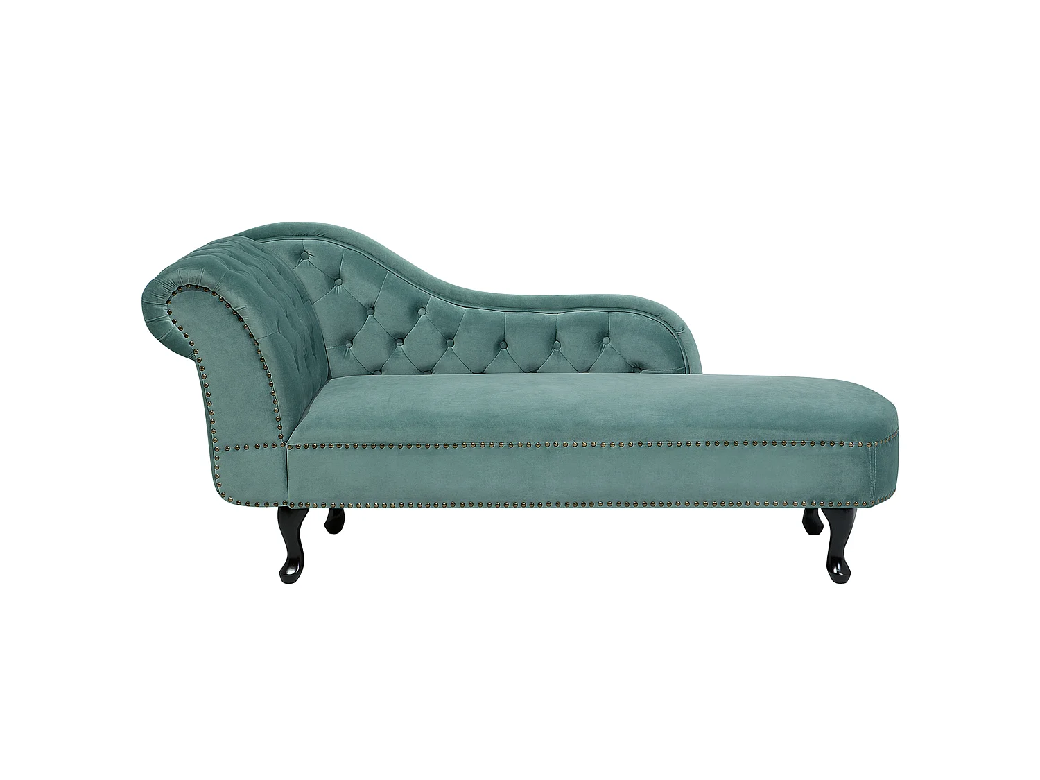 Left-Hand Chaise Longue NIMES Velvet Mint Green