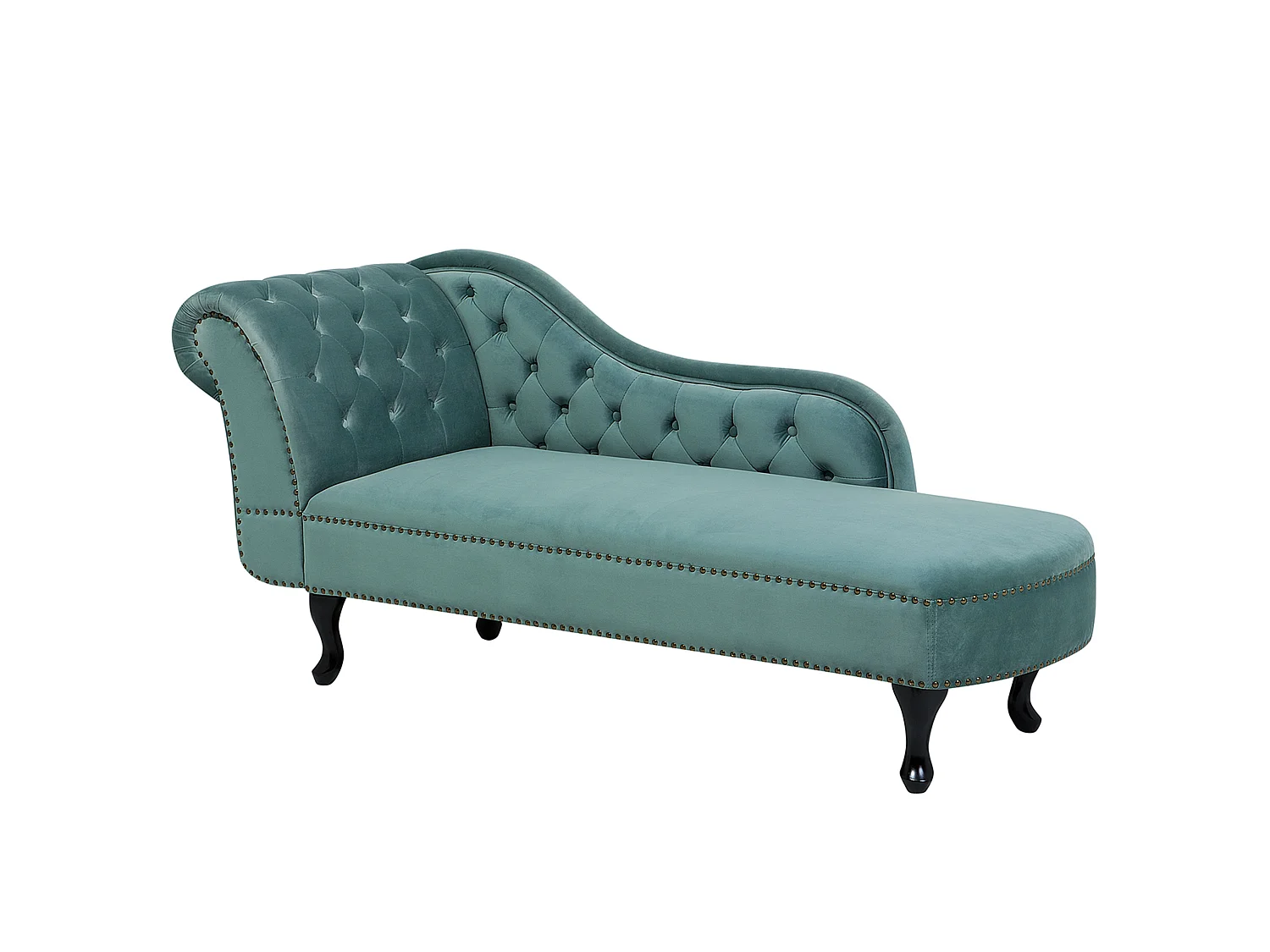 Left-Hand Chaise Longue NIMES Velvet Mint Green
