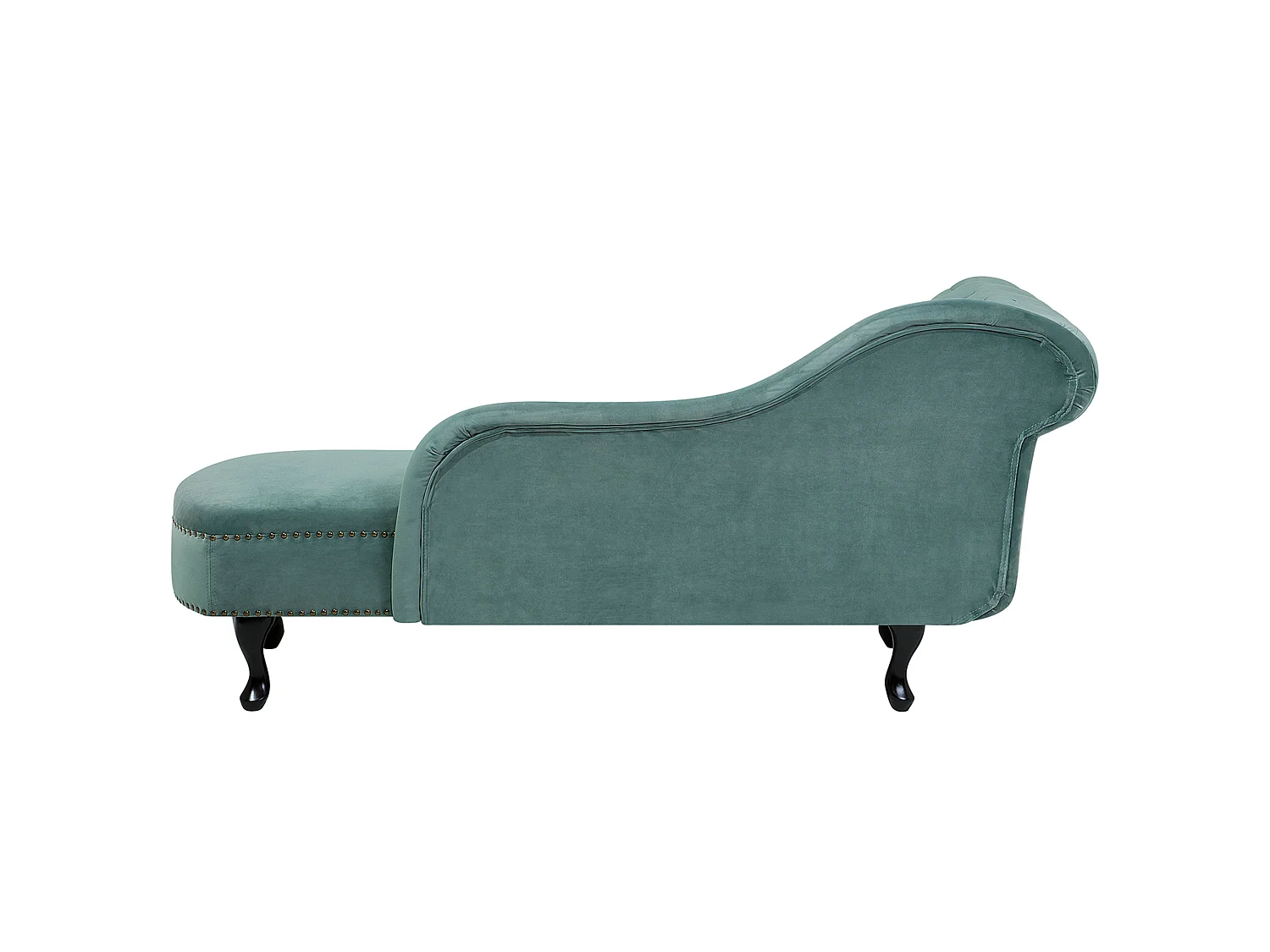 Left-Hand Chaise Longue NIMES Velvet Mint Green