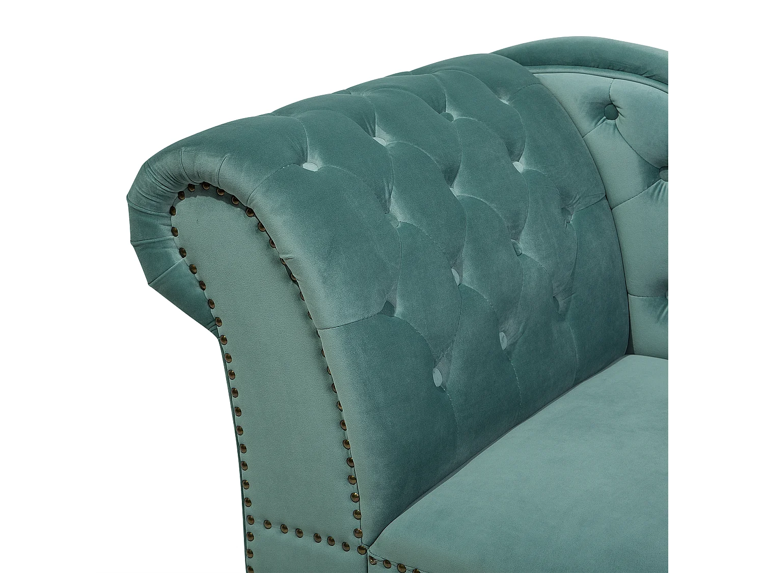 Left-Hand Chaise Longue NIMES Velvet Mint Green