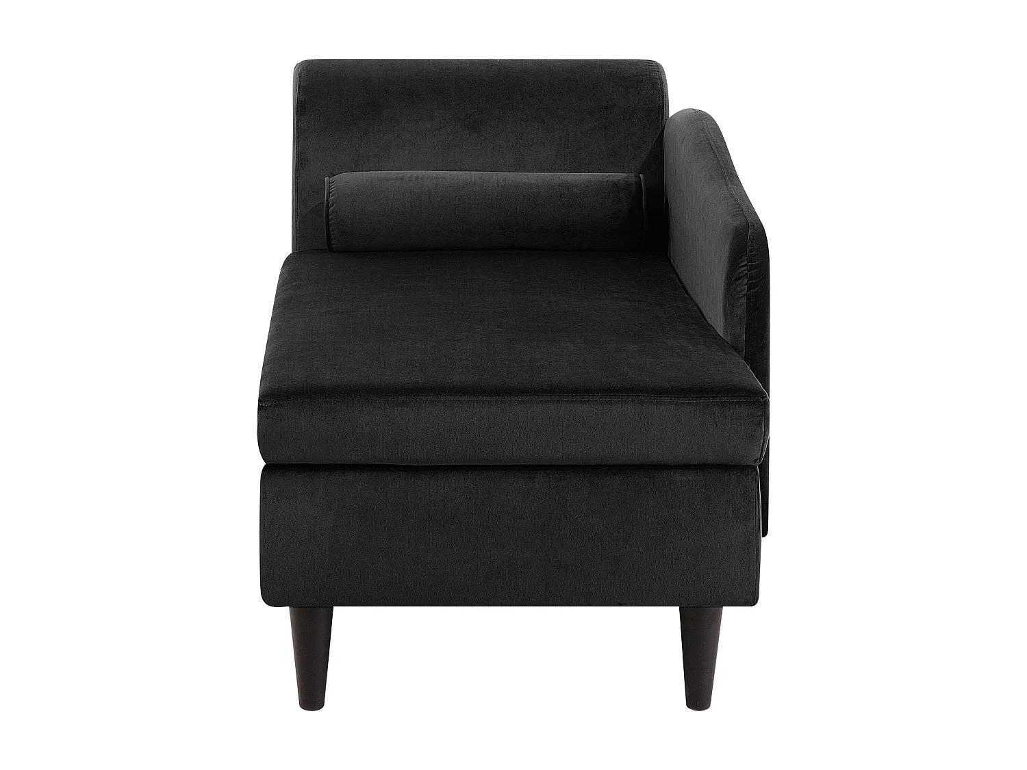 Chaise longue izquierdo LUIRO Terciopelo Negro con almacenaje
