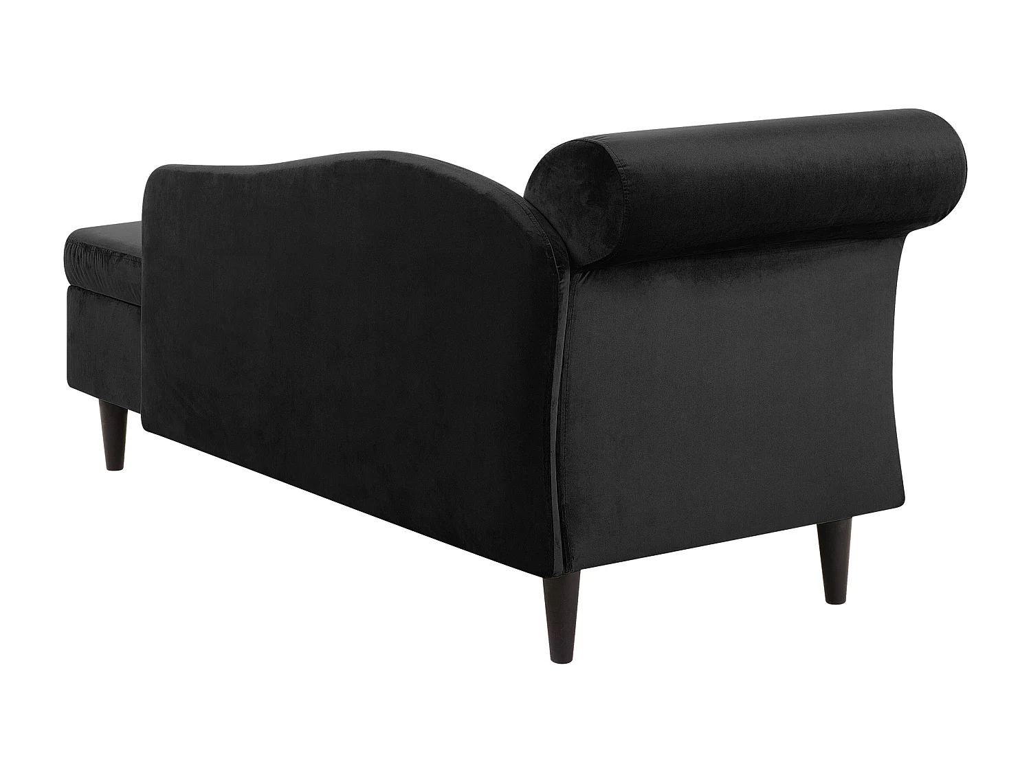 Chaise longue izquierdo LUIRO Terciopelo Negro con almacenaje