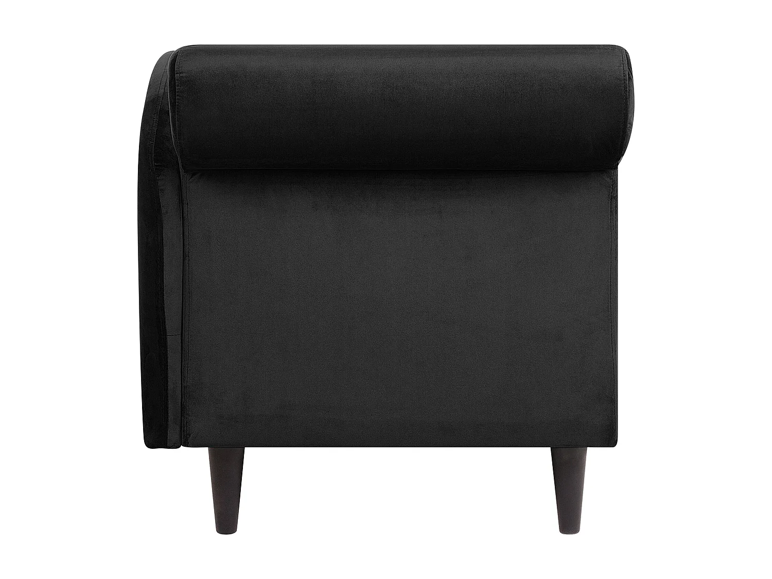 Chaise longue côté droite LUIRO Velours Noir avec rangement