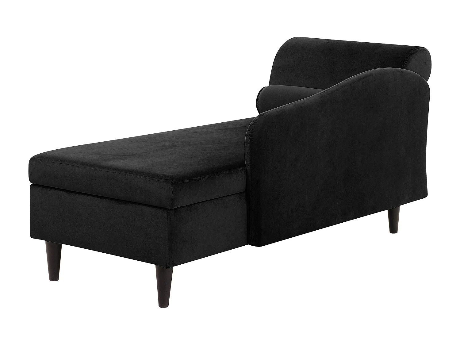 Linkszijdige chaise longue LUIRO Fluweel Zwart met opbergruimte