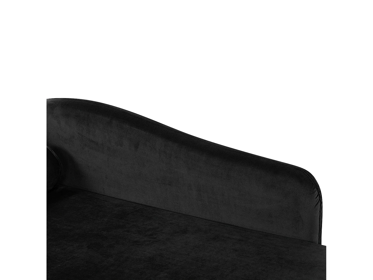 Chaise longue côté gauche LUIRO Velours Noir avec rangement