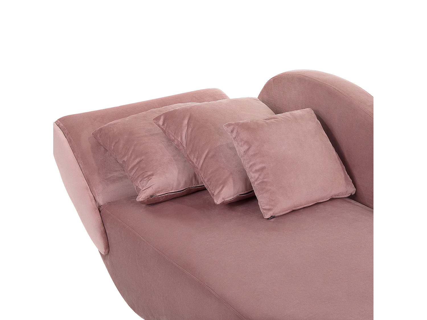 Chaise longue velluto rosa con contenitore lato sinistro MERI