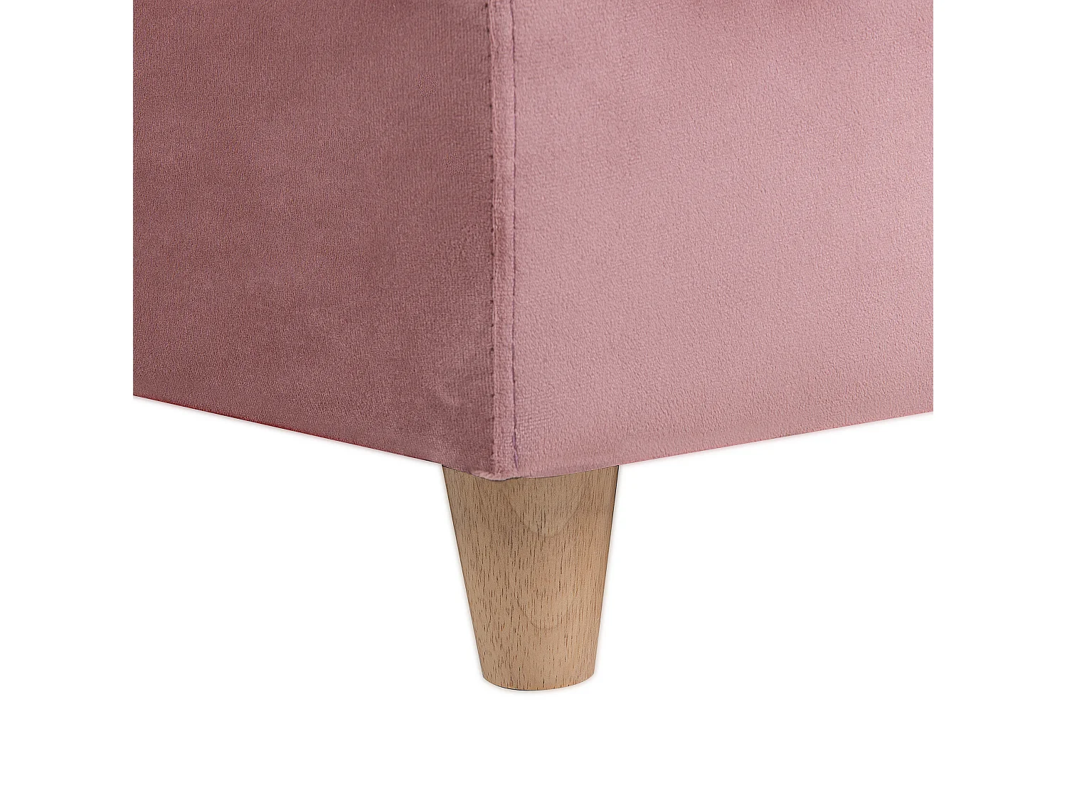 Chaise longue velluto rosa con contenitore lato sinistro MERI