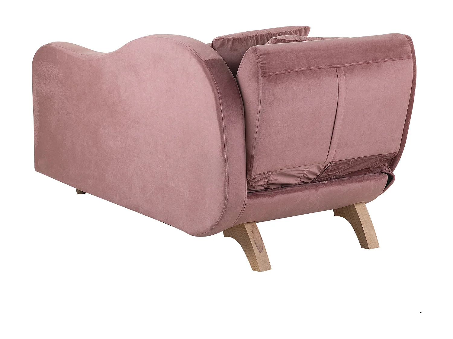 Chaise longue fluweel roze linkszijdig MERI