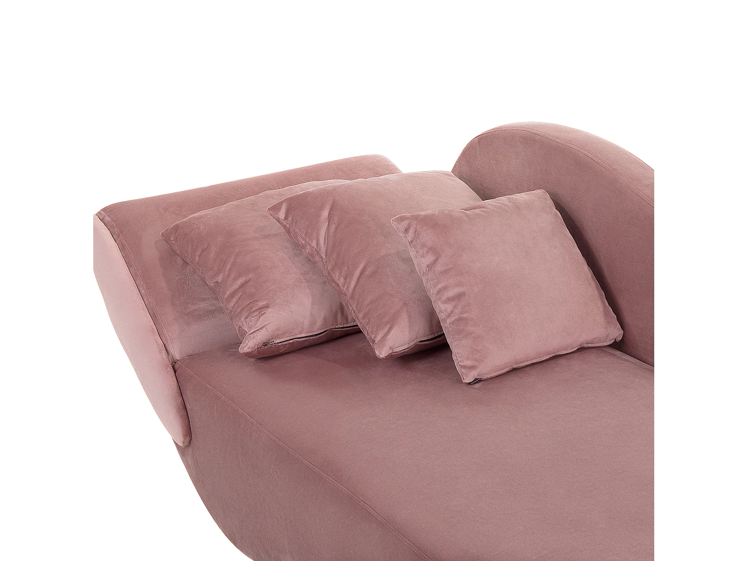 Chaise longue fluweel roze linkszijdig MERI