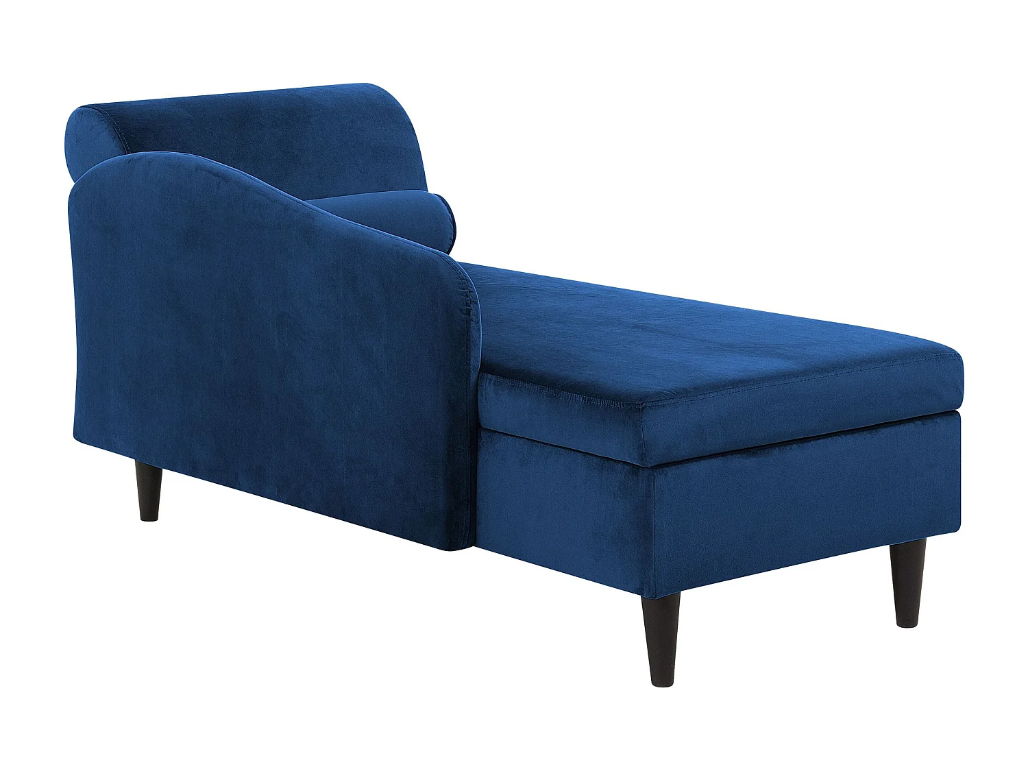 Chaise longue versione destra LUIRO Velluto Blu marino con contenitore