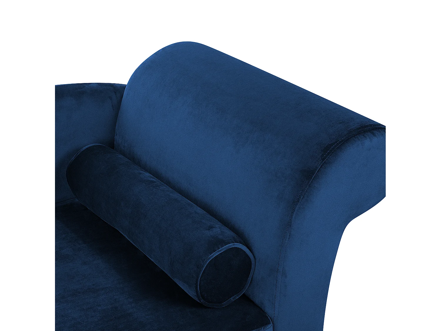 Moderne Chaiselongue mit angenehmer Polsterung aus Samtstoff in Marineblau Luiro