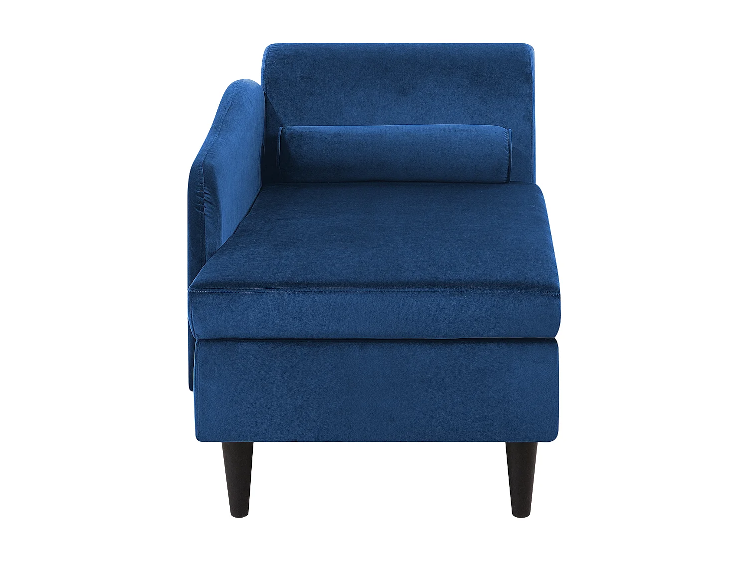 Moderne Chaiselongue mit angenehmer Polsterung aus Samtstoff in Marineblau Luiro