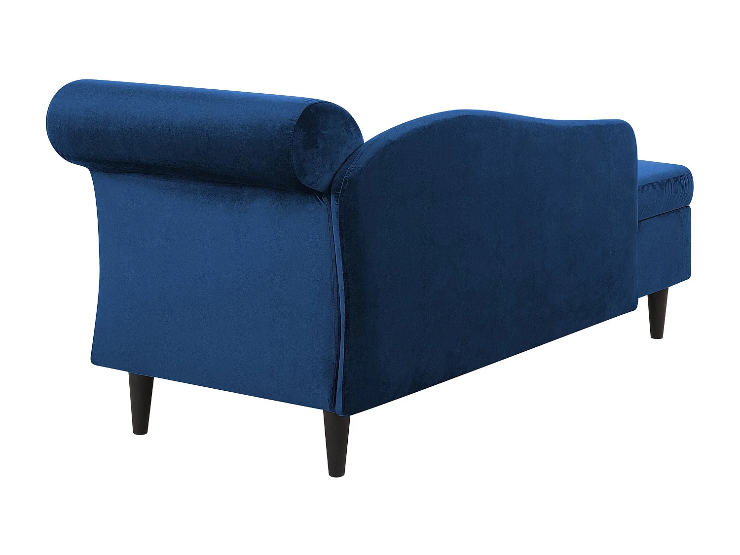 Moderne Chaiselongue mit angenehmer Polsterung aus Samtstoff in Marineblau Luiro