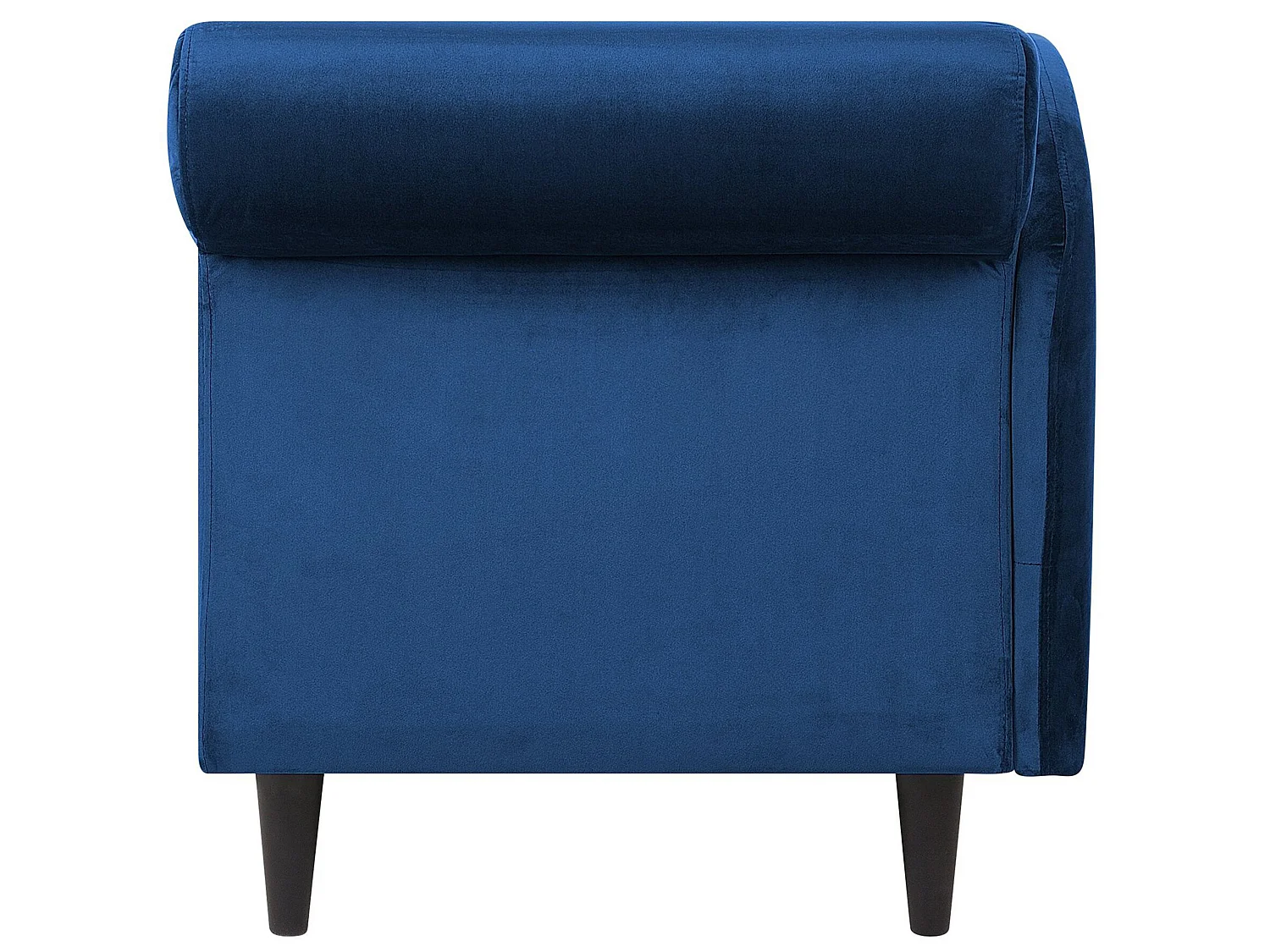 Moderne Chaiselongue mit angenehmer Polsterung aus Samtstoff in Marineblau Luiro