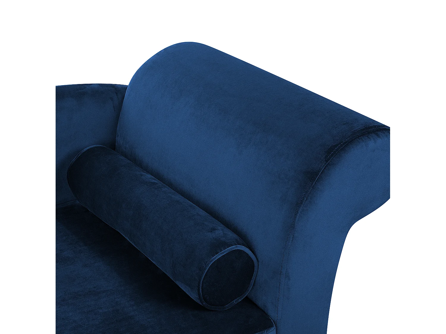 Moderne Chaiselongue mit angenehmer Polsterung aus Samtstoff in Marineblau Luiro
