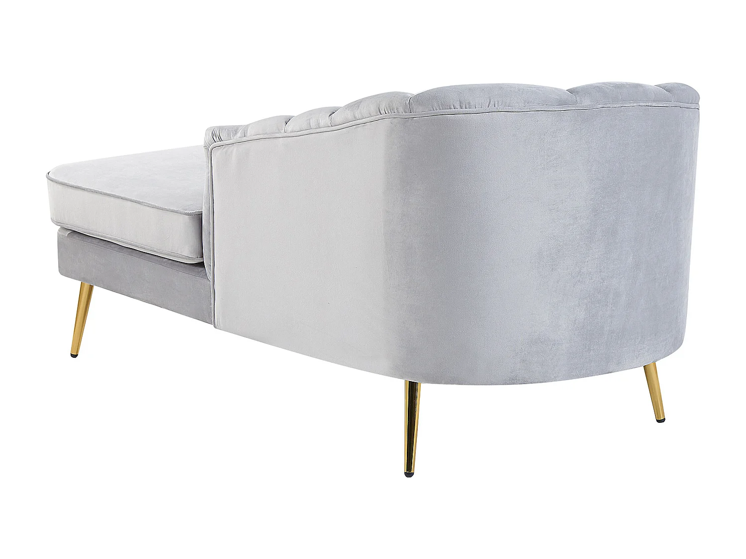 Linkszijdige chaise longue ALLIER Fluweel Lichtgrijs