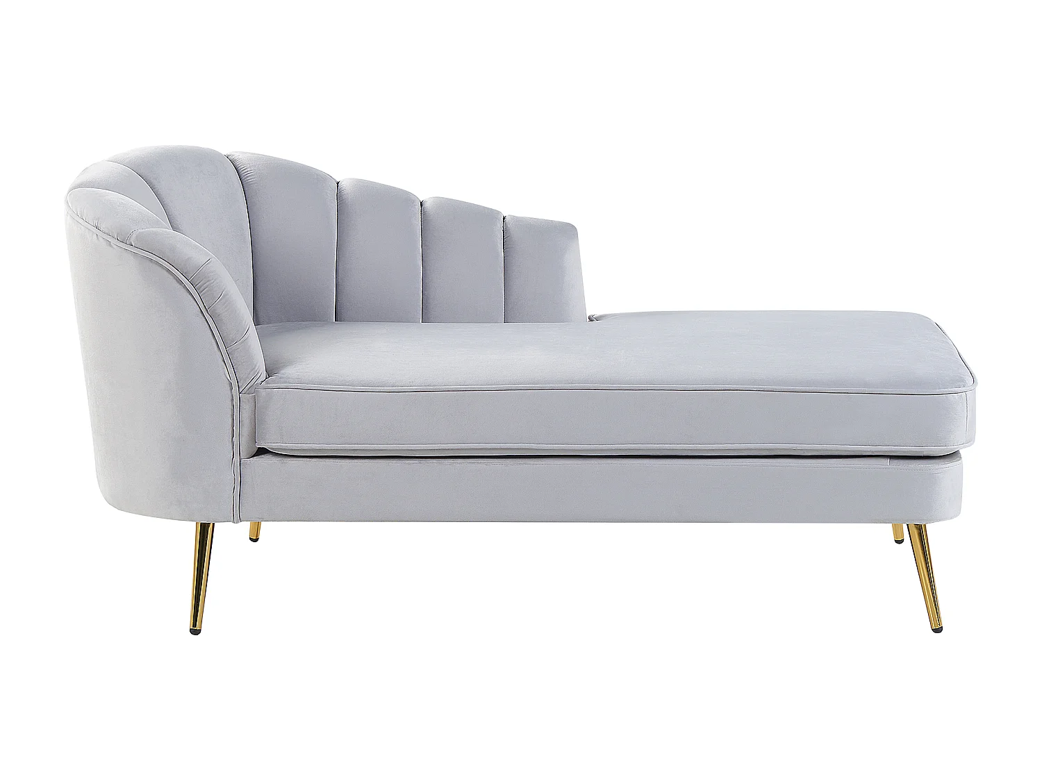 Chaise longue versione sinistra ALLIER Velluto Grigio chiaro