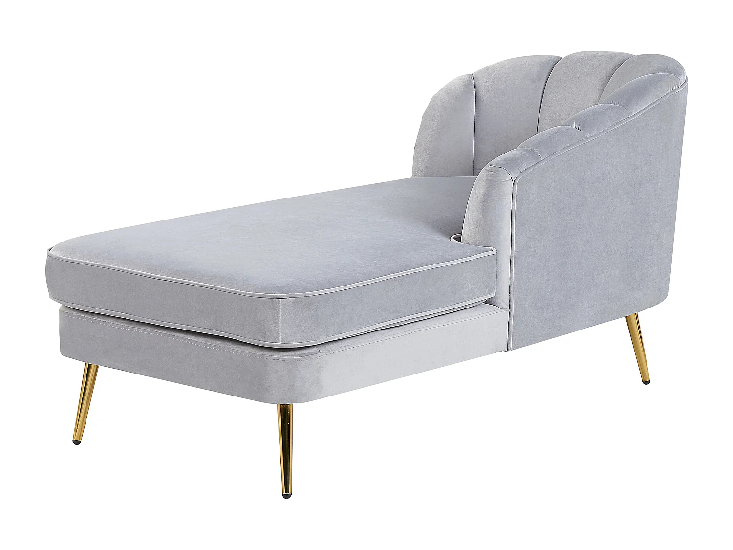 Chaise longue versione sinistra ALLIER Velluto Grigio chiaro