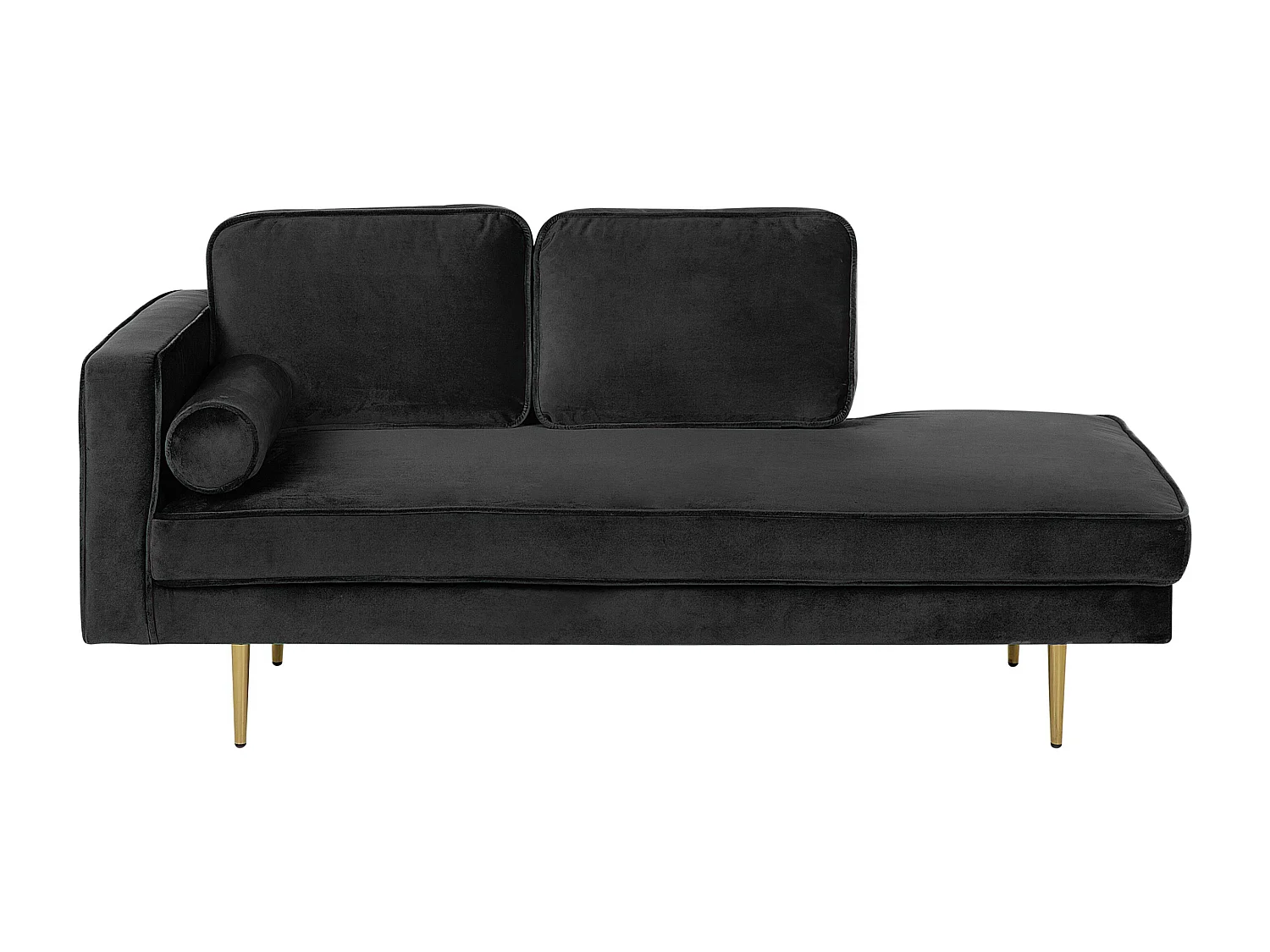 Chaise longue izquierdo MIRAMAS Terciopelo Negro