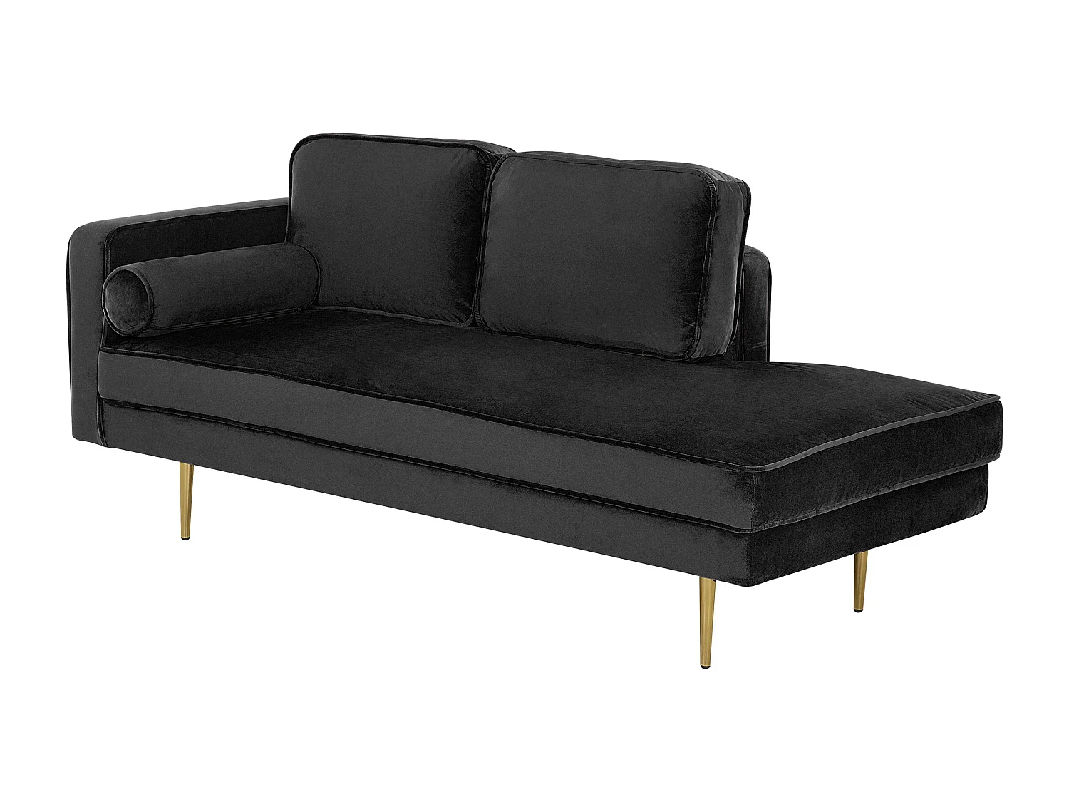 Chaise longue izquierdo MIRAMAS Terciopelo Negro