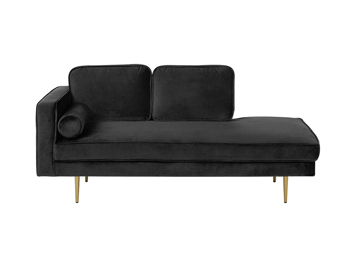 Chaise longue côté droite MIRAMAS Velours Noir