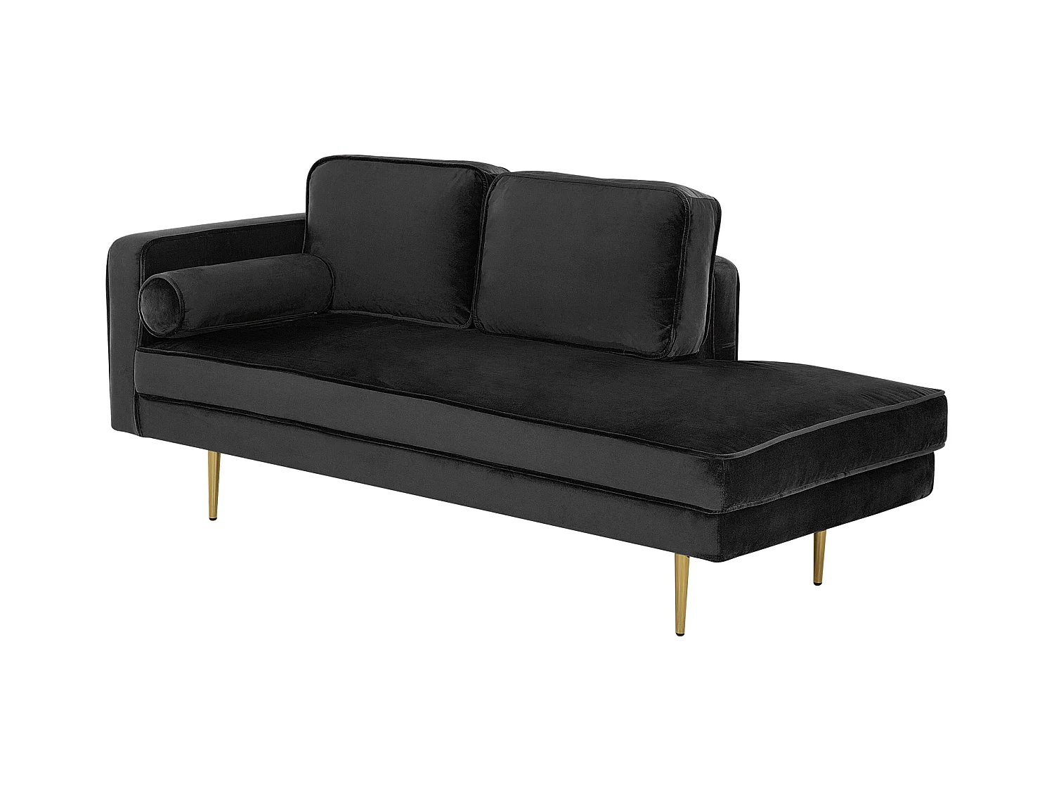 Chaise longue versione sinistra MIRAMAS Velluto Nero