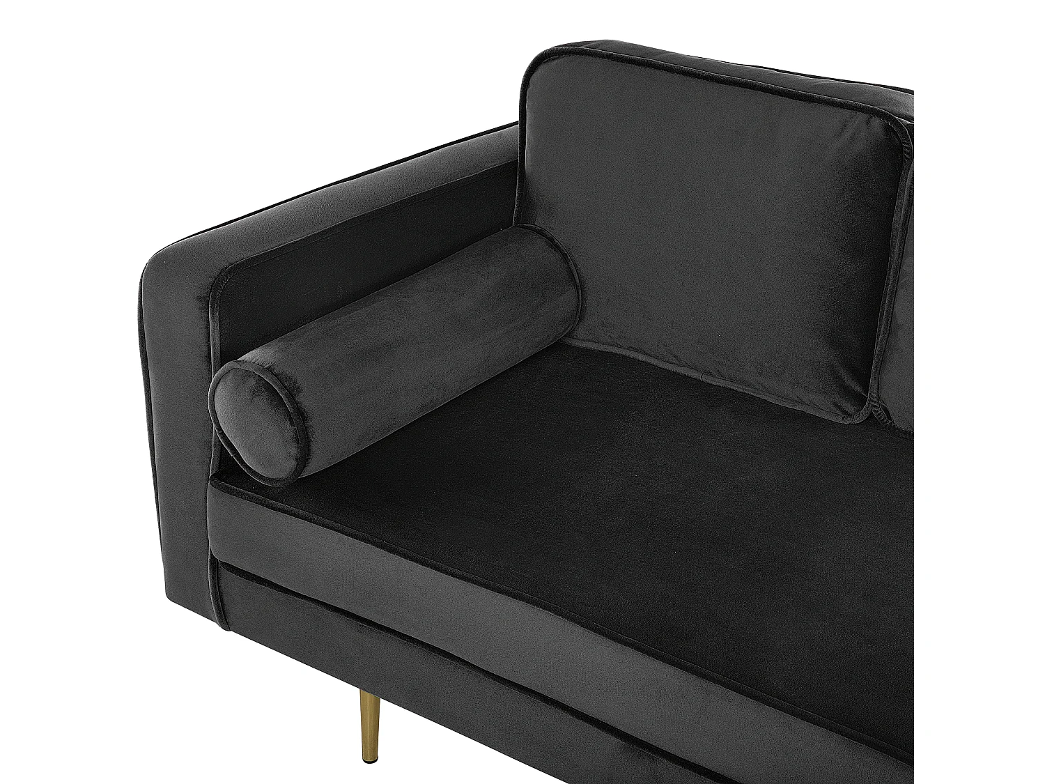 Chaise longue izquierdo MIRAMAS Terciopelo Negro