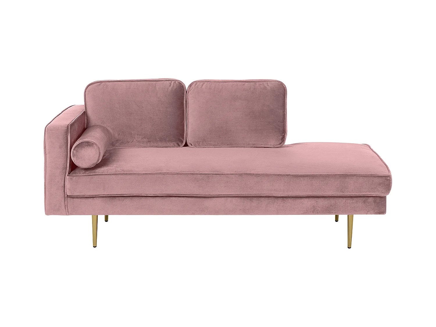 Chaise longue côté droite MIRAMAS Velours Rose