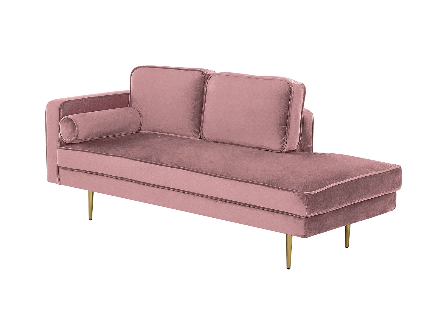 Chaise longue côté droite MIRAMAS Velours Rose