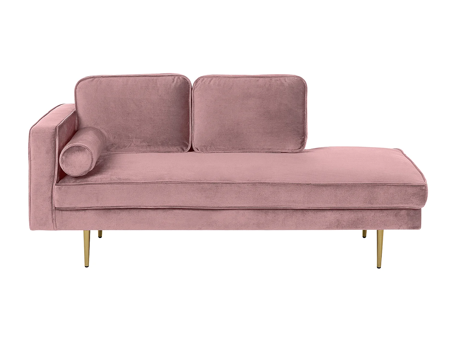 Chaise longue côté droite MIRAMAS Velours Rose