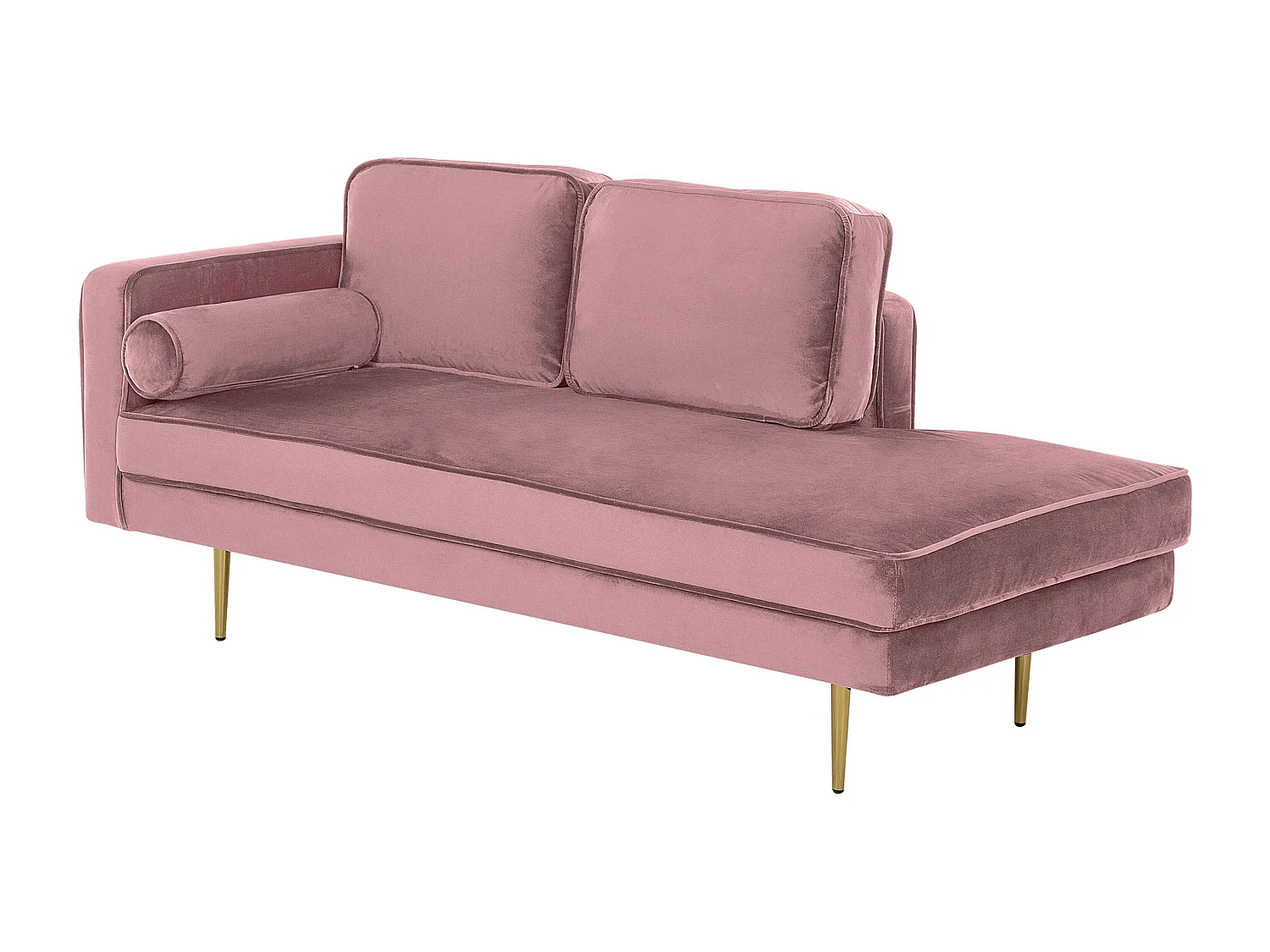 Chaise longue côté droite MIRAMAS Velours Rose