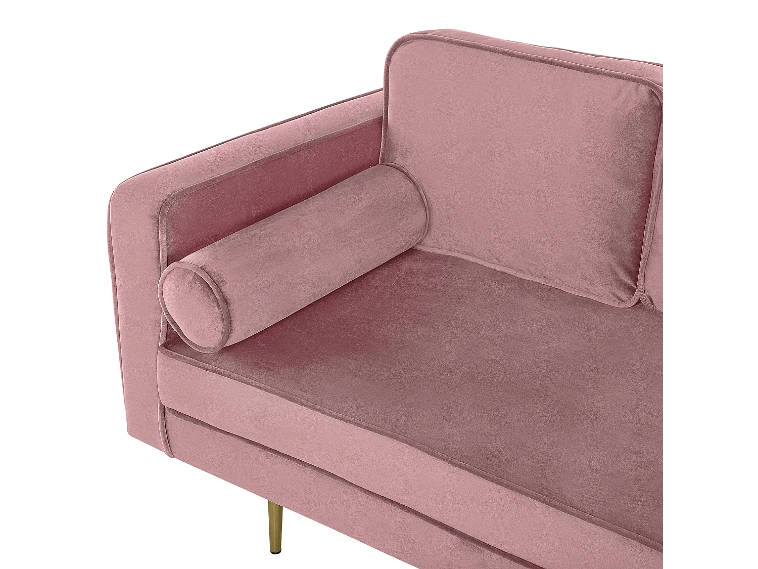 Chaise longue à esquerda MIRAMAS Veludo Rosa