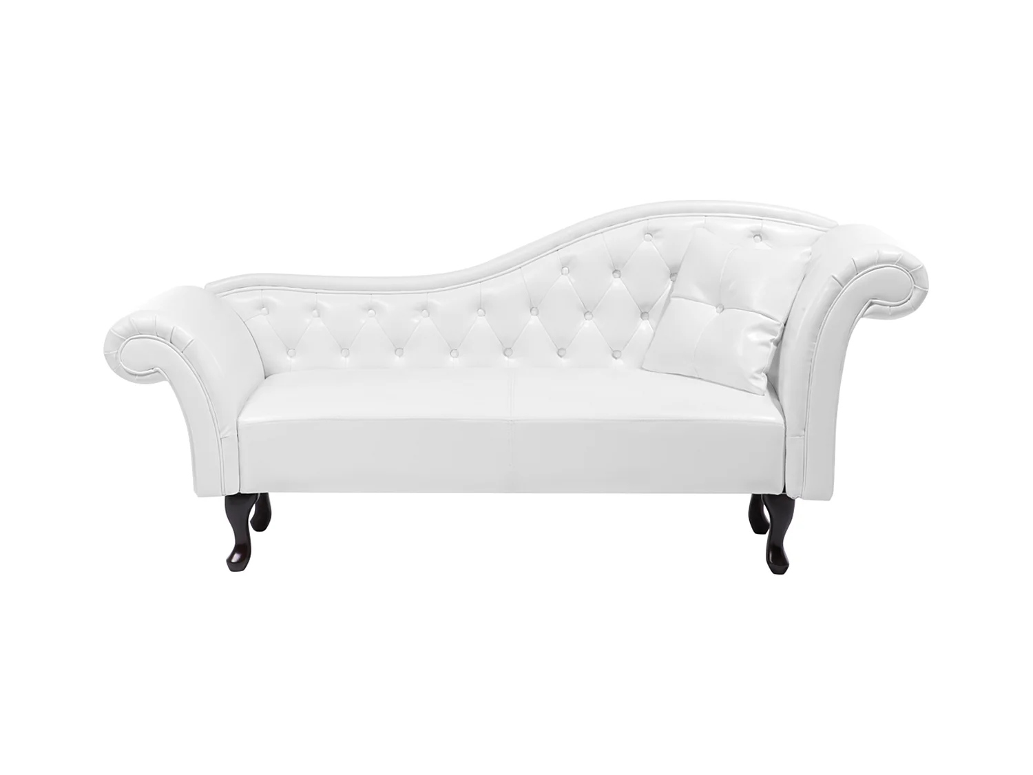 Chaise longue côté droit LATTES Cuir PU Blanc