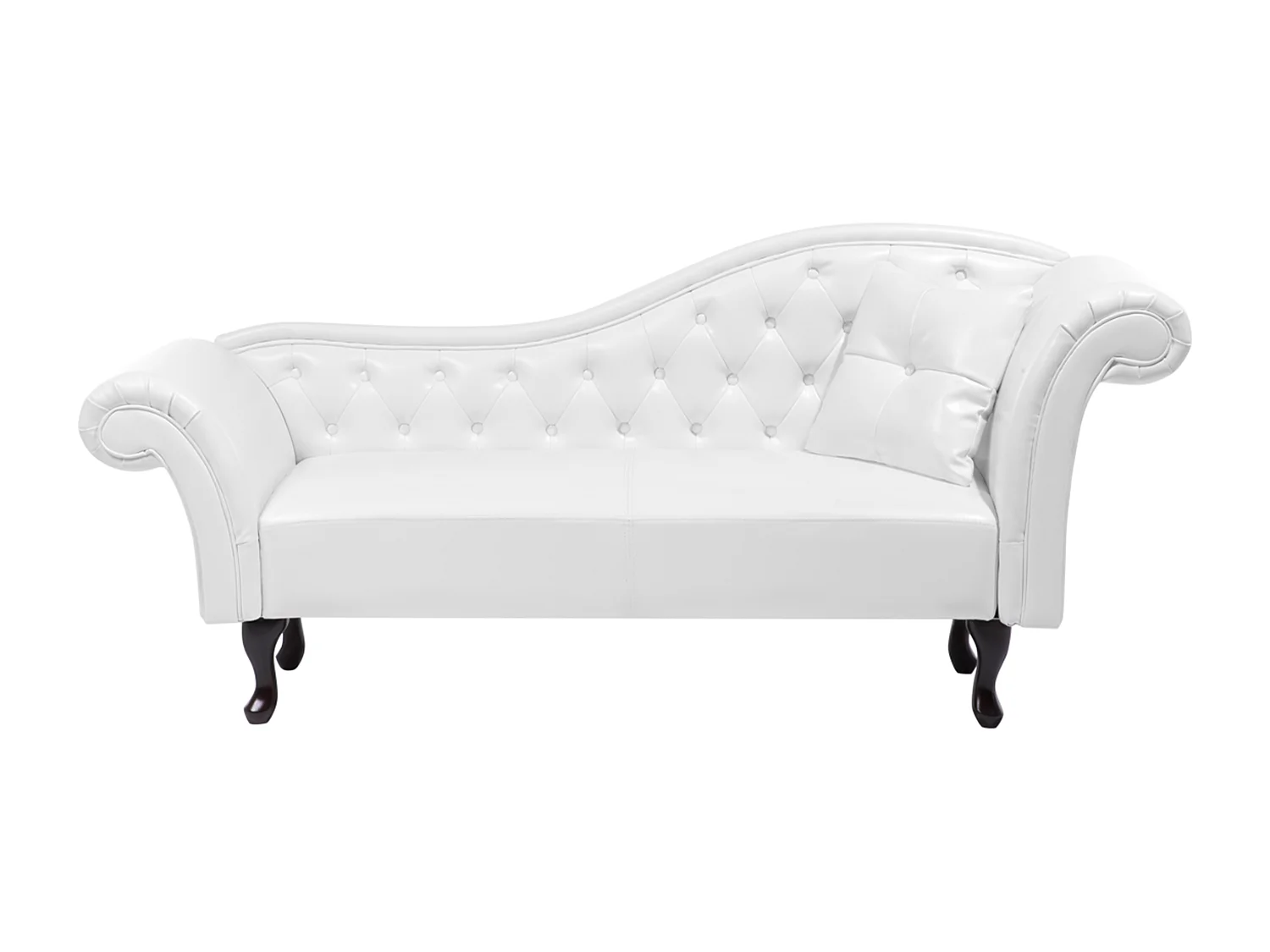 Rechtszijdige chaise longue LATTES Kunstleer Wit