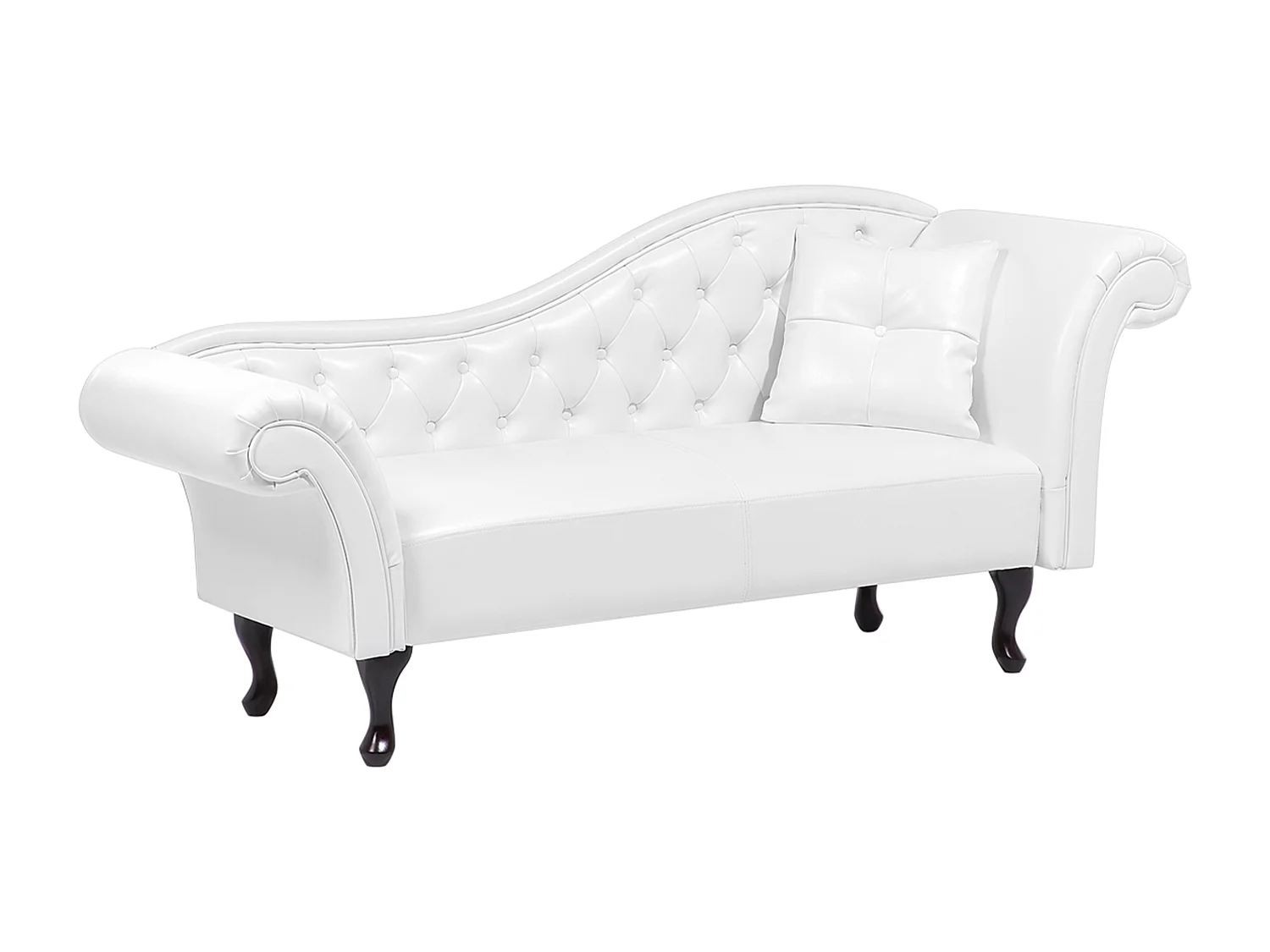 Rechtszijdige chaise longue LATTES Kunstleer Wit