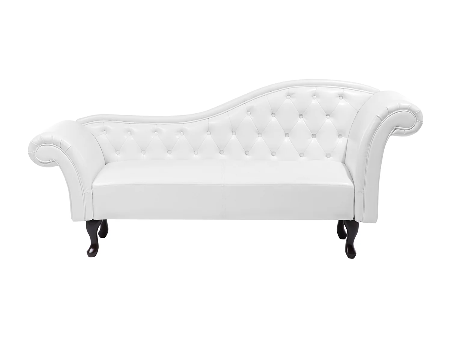Chaise longue côté droit LATTES Cuir PU Blanc