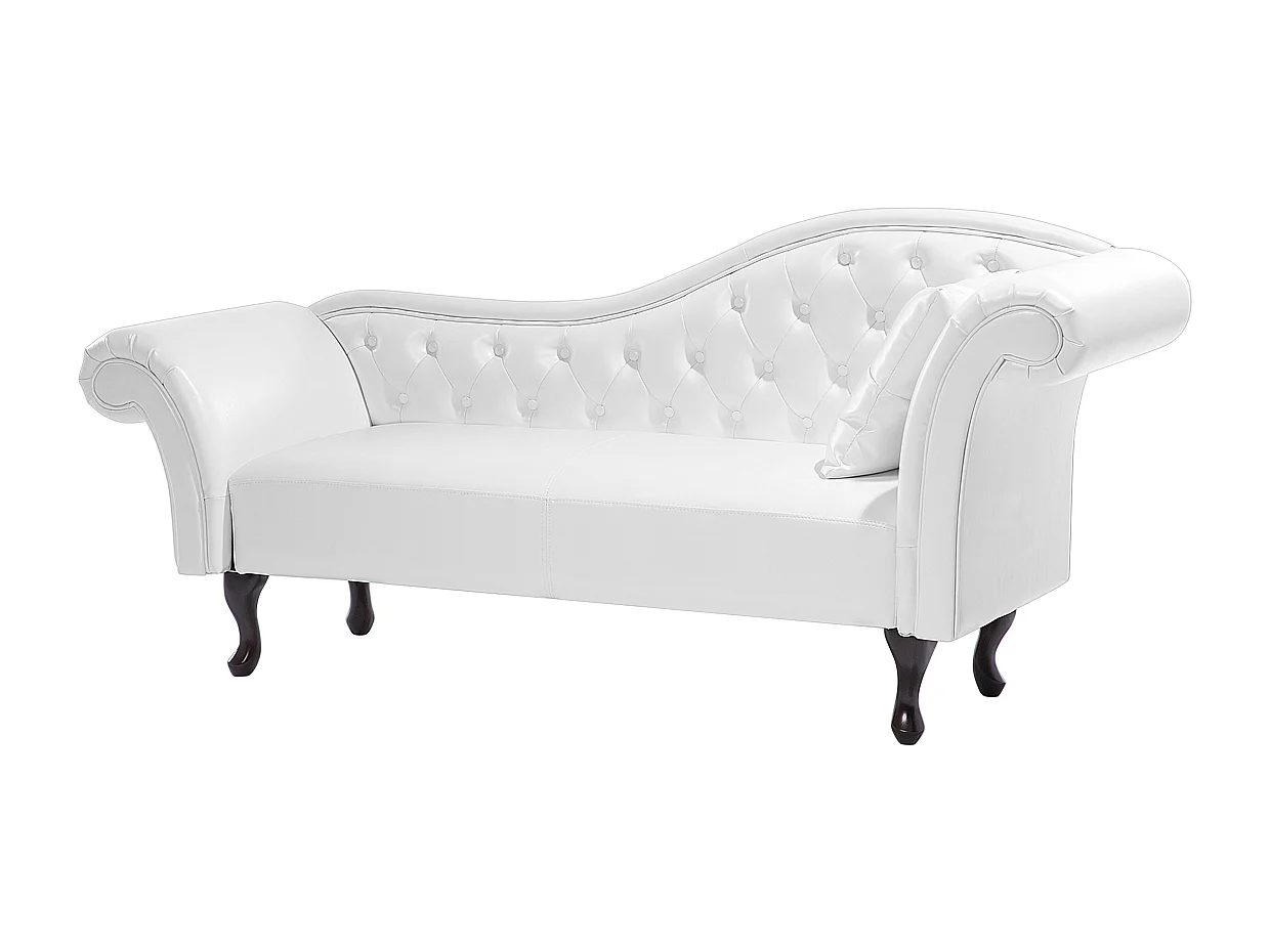 Chaise longue côté droit LATTES Cuir PU Blanc