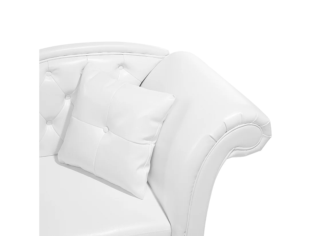 Chaise longue côté droit LATTES Cuir PU Blanc
