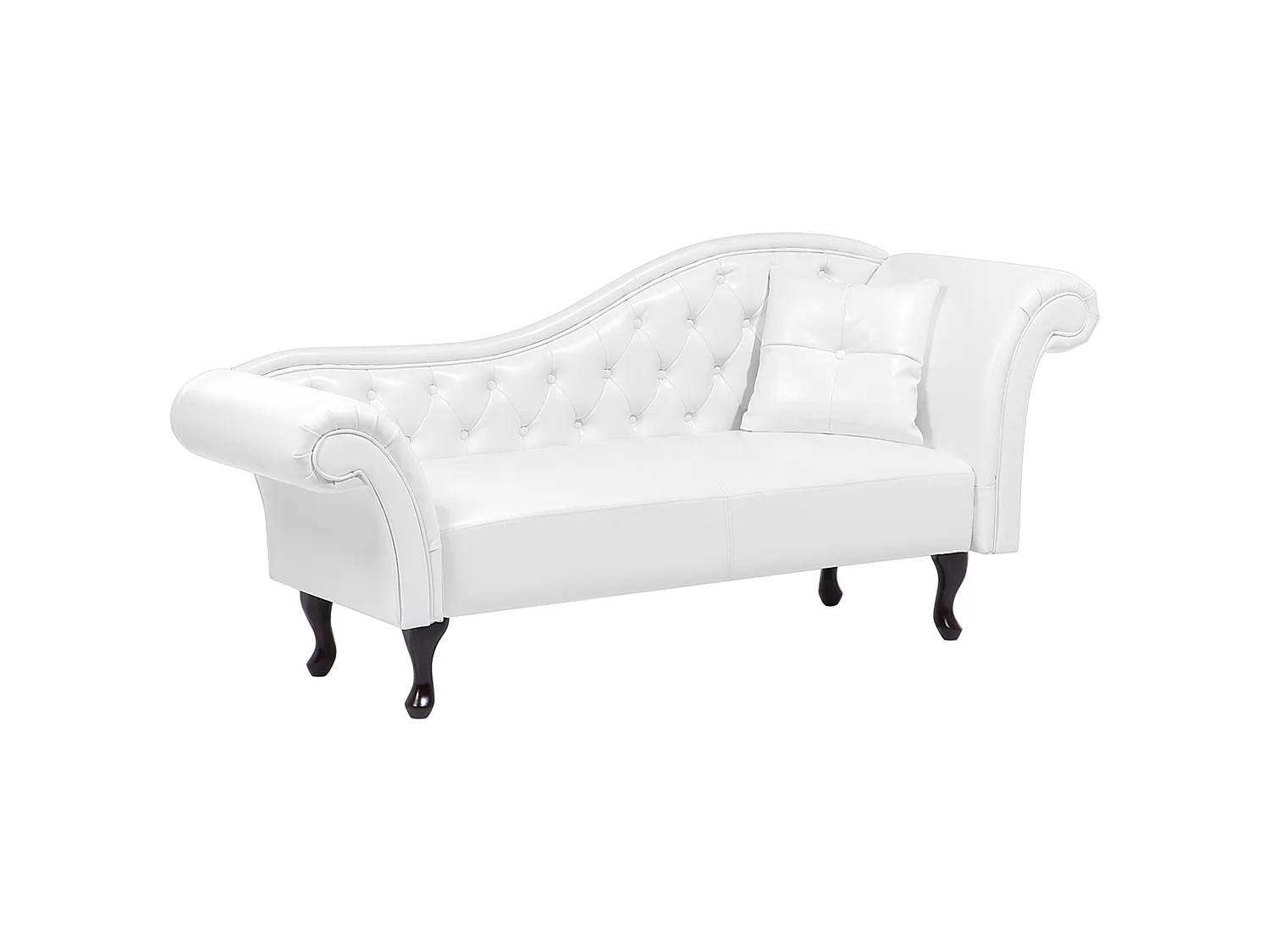 Chaise longue côté droit LATTES Cuir PU Blanc