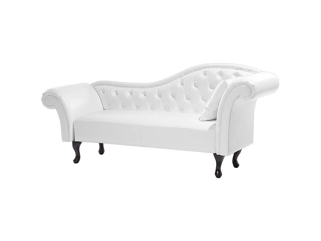 Chaise longue côté droit LATTES Cuir PU Blanc