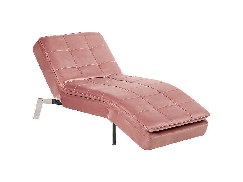 Szezlong LOIRET Welur Różowy