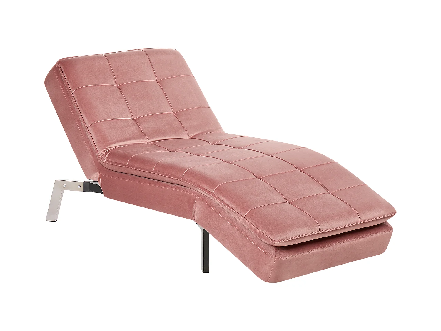 Chaise longue LOIRET Velours Rose