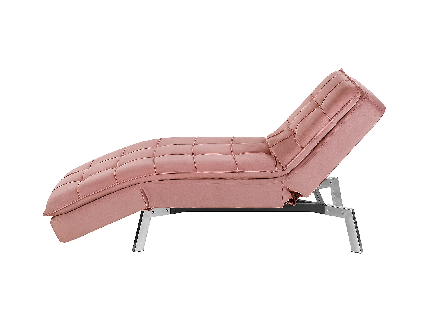 Chaise longue LOIRET Velours Rose
